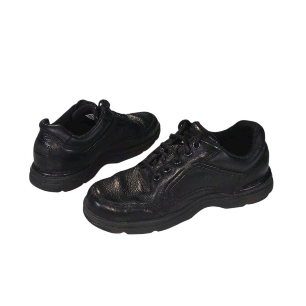 Rockport Mens Ridgefield Eureka‎ Walking Shoes Size 8 Black Leather